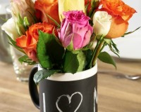 DIY Flower arrangement in a cup with personal massage