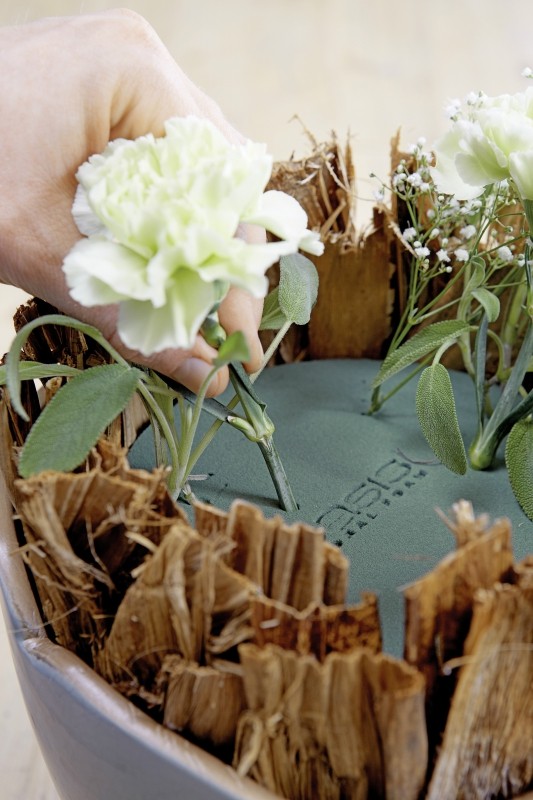 FLOWERBOX Oasis Venezia Coque en mousse à emboîter Blanc 25 cm