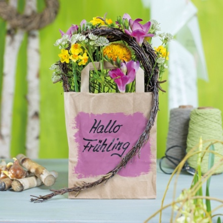 spring flowers in a bag